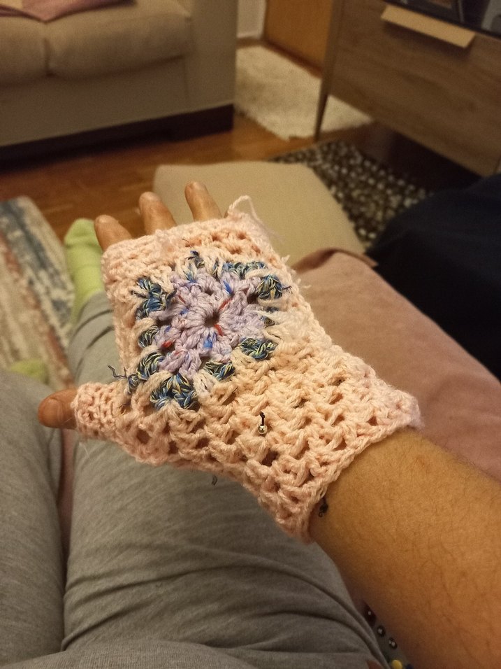 Bohem Çok Renkli Örgü Kadın Eldiveni - Görsel 4