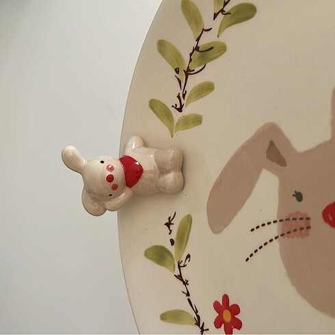 Paşabahçe Paşabahçe bunny seramik pasta tabağı