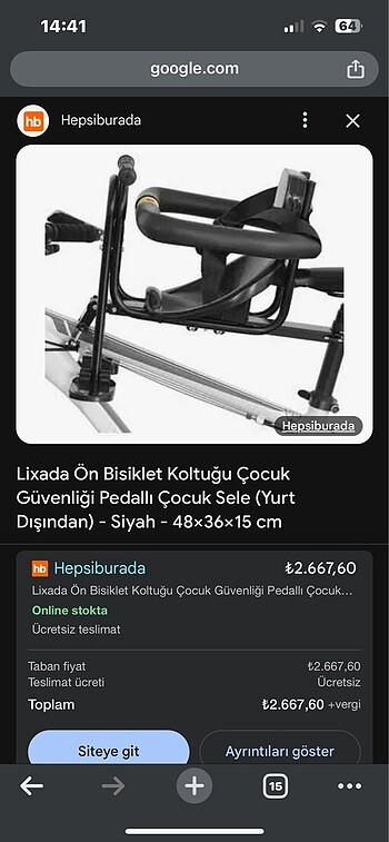 cocuk bisiklet koltugu