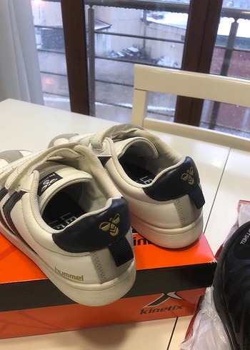 orjinal hummel Çocuk Beyaz Gri Cırt Cırtlı Sneaker - Görsel 4