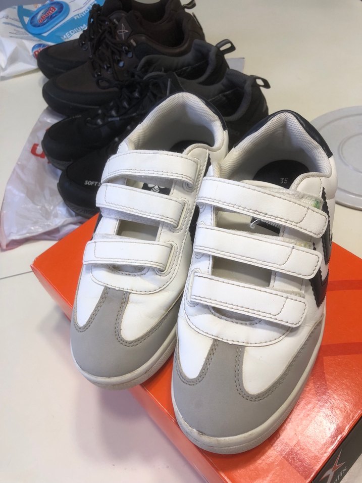 orjinal hummel Çocuk Beyaz Gri Cırt Cırtlı Sneaker - Görsel 2