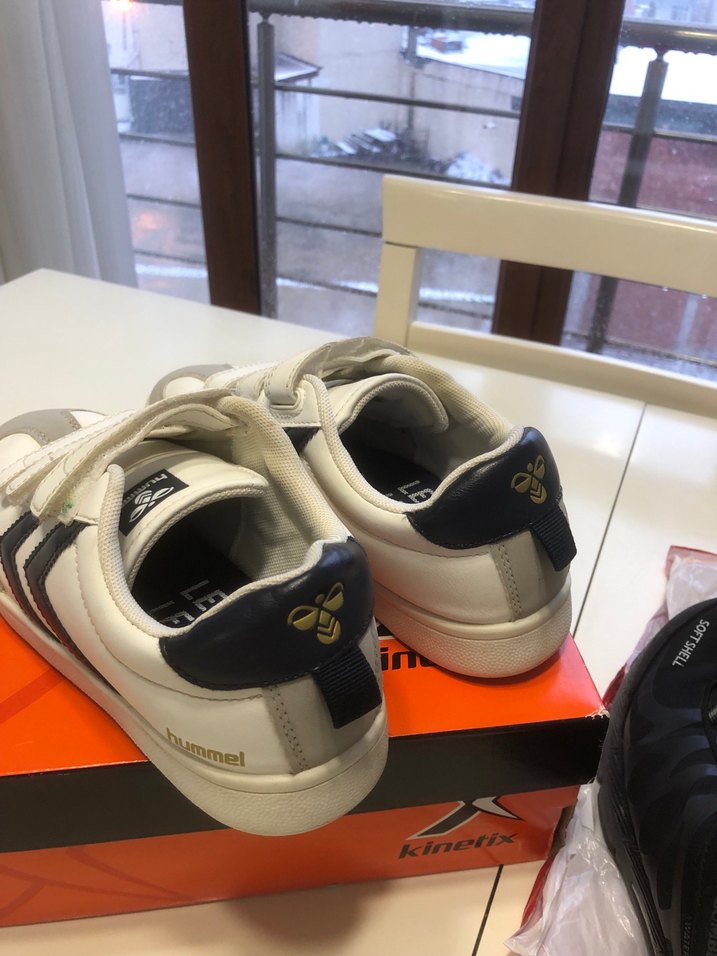 orjinal hummel Çocuk Beyaz Gri Cırt Cırtlı Sneaker - Görsel 4