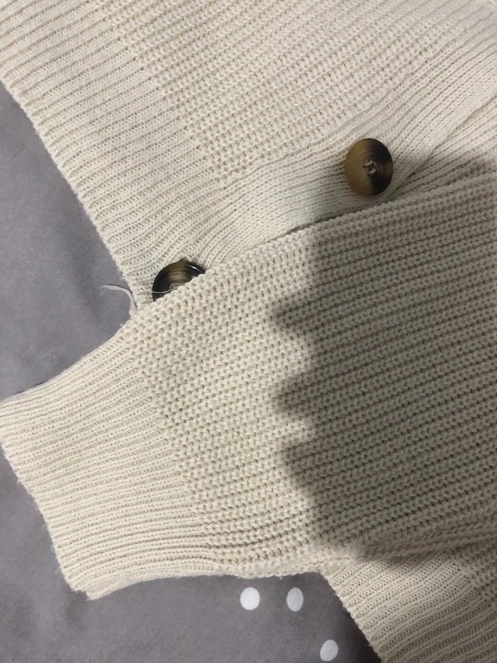 Bej Düğmeli Kadın Midi Triko Hırka - Görsel 2