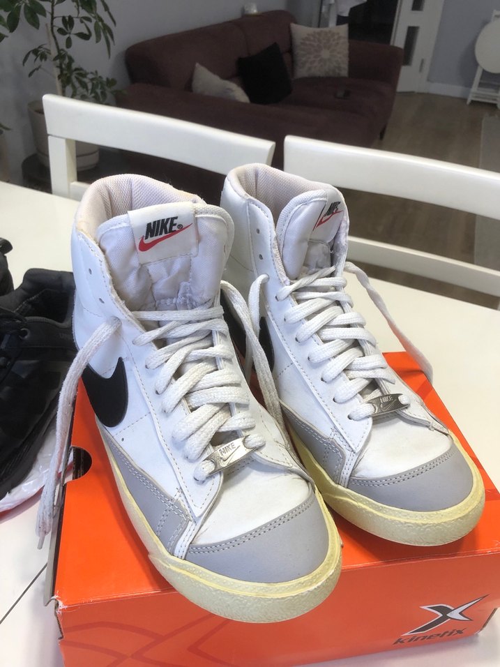 Nike Beyaz Gri Yüksek Spor Ayakkabı - Görsel 2