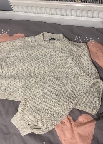 Gri Örgü Kadın Triko Kazak - Görsel 3