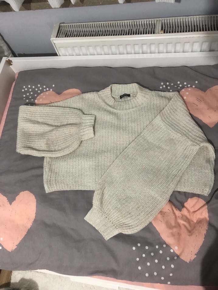 Gri Örgü Kadın Triko Kazak - Görsel 2