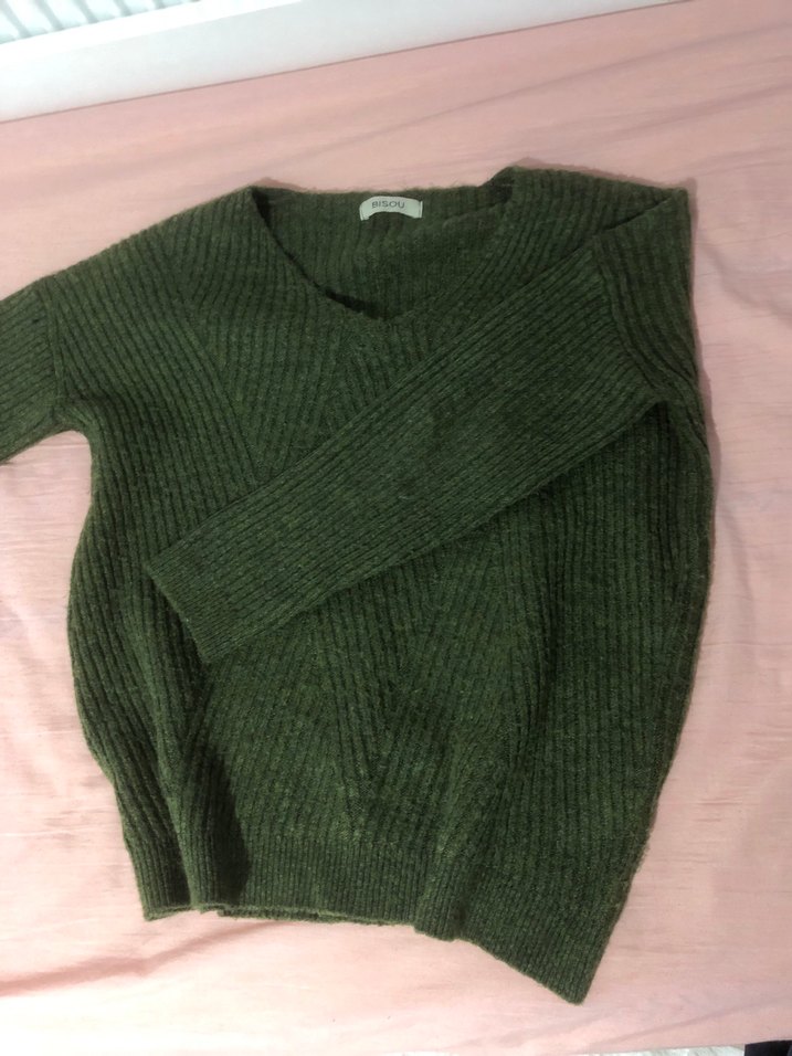 Yeşil Bisou Kadın Yün Kazak - Görsel 2