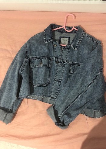 Gri Düğmeli Salaş Kot Ceket - Görsel 3