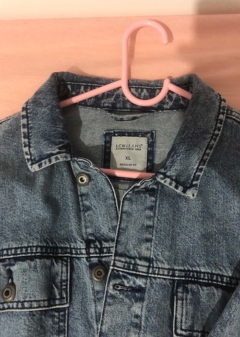 Gri Düğmeli Salaş Kot Ceket - Görsel 2