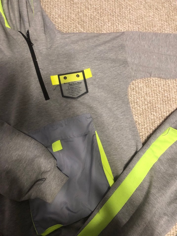 Erkek Gri Kapüşonlu Fermuarlı takım Sweatshirt - Görsel 4