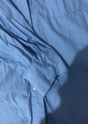 LCW Mavi Keten Kadın Gömlek, Uzun Kollu, Düğmeli - Görsel 5