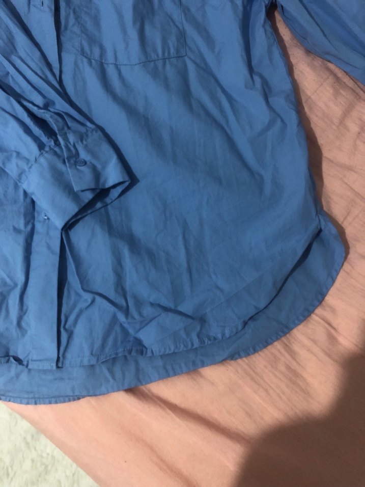 LCW Mavi Keten Kadın Gömlek, Uzun Kollu, Düğmeli - Görsel 4