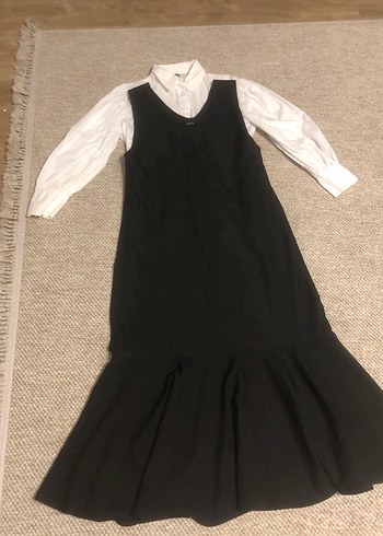 Siyah Uzun Jile Elbise - Görsel 3