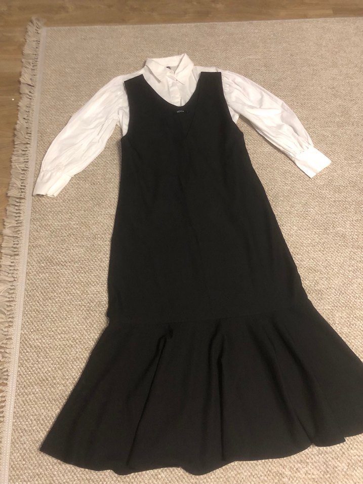 Siyah Uzun Jile Elbise - Görsel 3