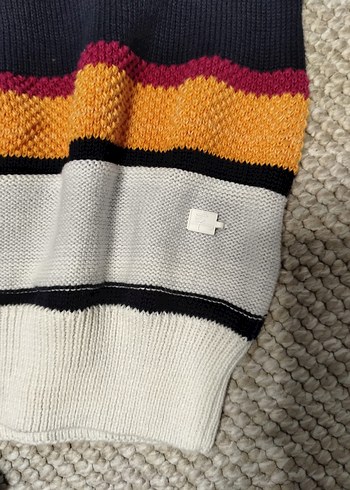 Çizgili Örgü Kadın Sweatshirt - Görsel 3