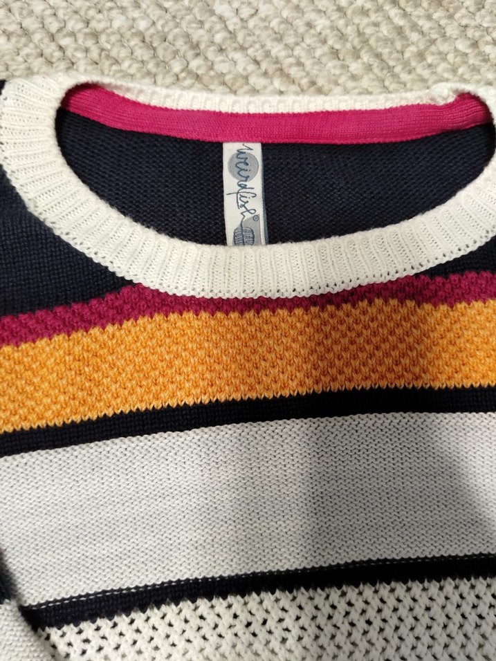 Çizgili Örgü Kadın Sweatshirt - Görsel 4