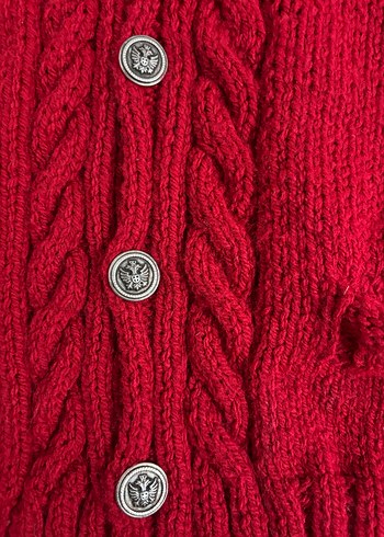 Bordo Örgü Erkek Çocuk Süveter - Görsel 2