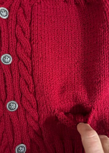 Bordo Örgü Erkek Çocuk Süveter - Görsel 3