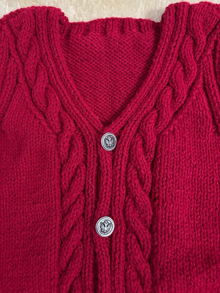 Bordo Örgü Erkek Çocuk Süveter - Görsel 4