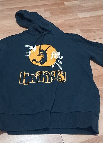 m Beden Haikyuu kapşonlu sweatshirt