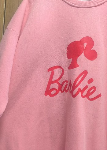 Kızlar için pembe Barbie baskılı sweatshirt - Görsel 2