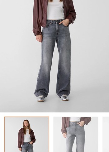 Stradivarius d92 gri jean - Görsel 2