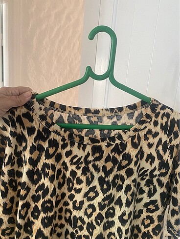 xl Beden Leopar penye tshirt