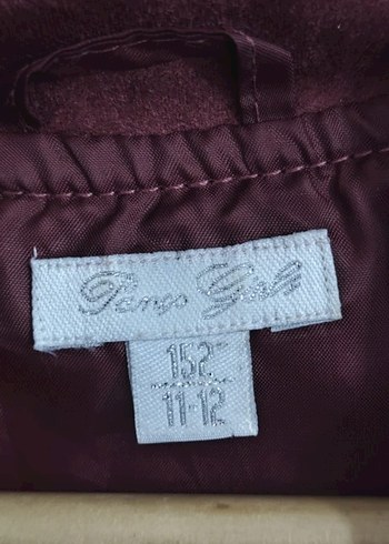 Bordo Süet kız çocuk panço ceket 11-12yaş - Görsel 3