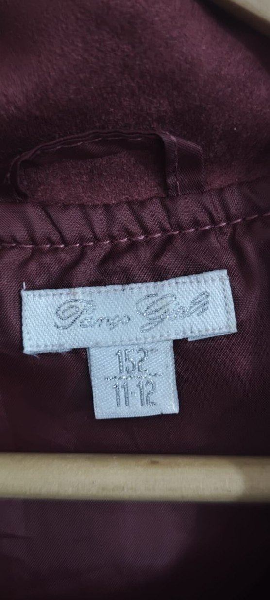 Bordo Süet kız çocuk panço ceket 11-12yaş - Görsel 3