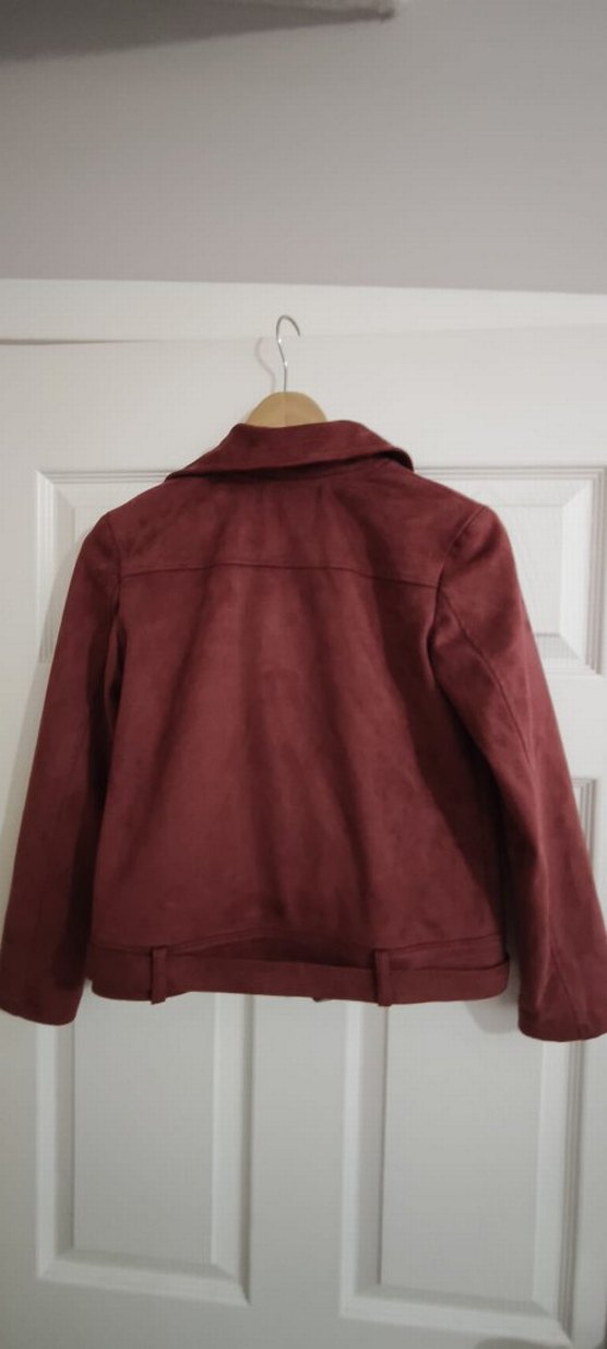 Bordo Süet kız çocuk panço ceket 11-12yaş - Görsel 2