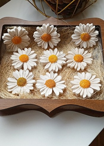 Pembe ve Mavi Pastel Çiçek Magnet - Görsel 2