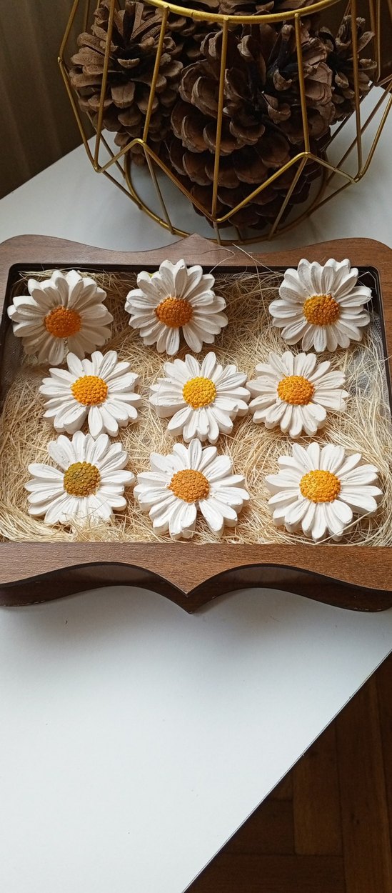 Pembe ve Mavi Pastel Çiçek Magnet - Görsel 2