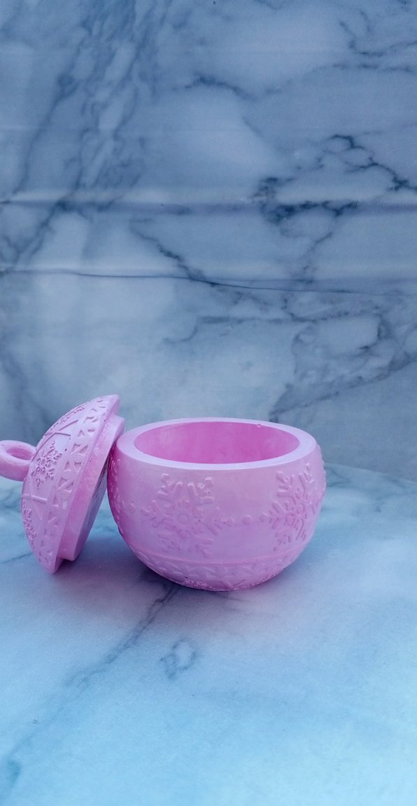 Pastel Pembe Desenli Mumluk Dekoratif obje - Görsel 2