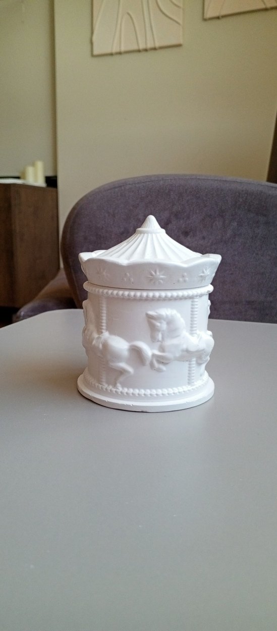 Beyaz Kapaklı Seramik Mumluk - Görsel 2