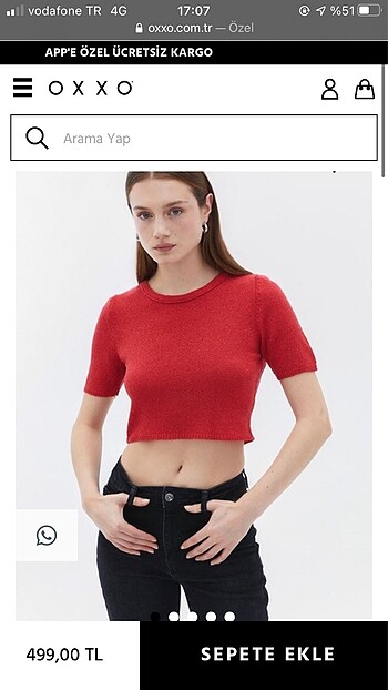 oxxo Oxxo Sıfır Yaka Crop Triko