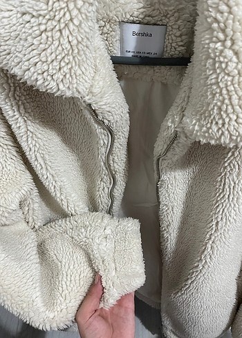 xs Beden beyaz Renk krem Peluş Kadın Ceket
