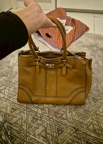 Bej Deri Tokalı Kadın Çanta (Guess) - Görsel 3