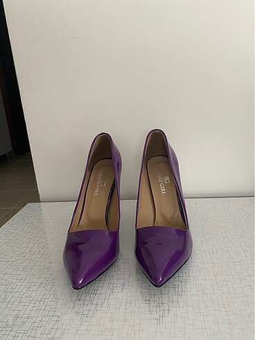 39 Beden mor Renk Mor Rugan Topuklu Stiletto Ayakkabı