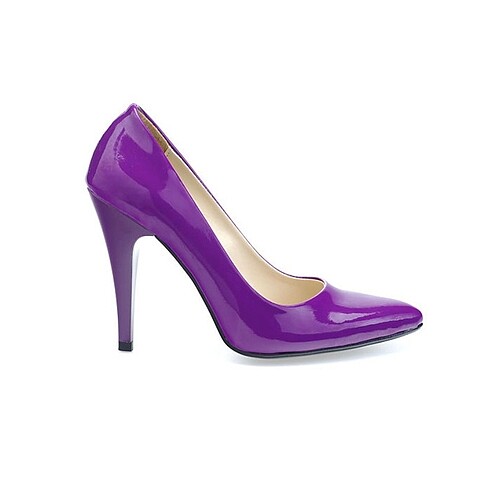 Mor Rugan Topuklu Stiletto Ayakkabı