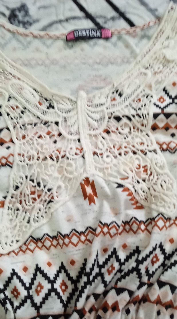 Nakışlı Bohem Uzun Kollu Beyaz Elbise - Görsel 3