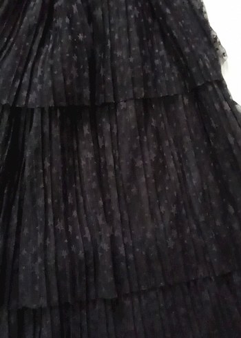 Siyah Uzun Katmanlı Gotik Elbise - Görsel 2