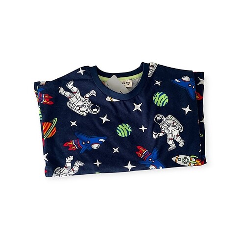 Diğer Uzay Lacivert Pijama 100% Pamuk