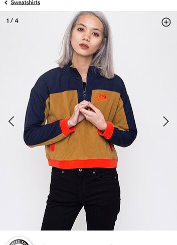 Nike fermuarlı çok renkli crop sweat