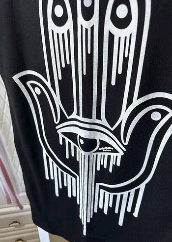 Drapeli Siyah Gotik Baskılı  Eteği - Görsel 2