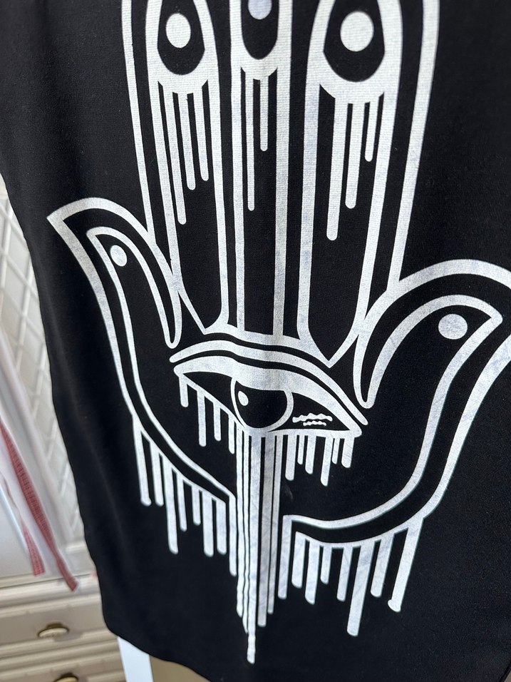 Drapeli Siyah Gotik Baskılı  Eteği - Görsel 2