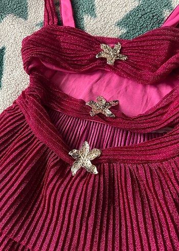 Pembe Pilili elbise - Görsel 2