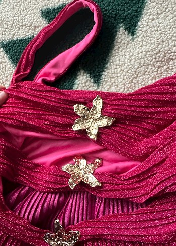 Pembe Pilili elbise - Görsel 3