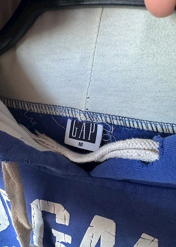 Mavi Kapüşonlu Organik Baskılı Sweatshirt - Görsel 2