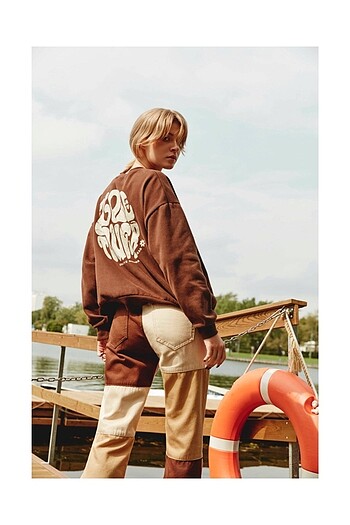 Pull and Bear Kahve sweatshırt