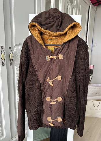 American Vintage Kahverengi Kapusonlu Duffle Ceket Rahat Ve Sik